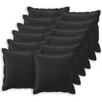 vidaXL Kussensloop 12 pcs HOUTEN Zwart 40 x 40 cm Fluweel