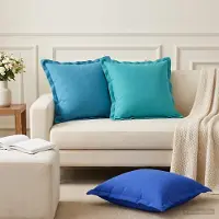 vidaXL Kussensloop 6 st HOUTEN Koninklijk Blauw 50 x 50 cm Polyester