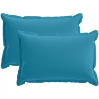 vidaXL Kussensloop 2 st HOUTEN Lichtblauw 50 x 80 cm Polyester