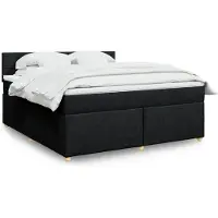 vidaXL Boxspringbed met matras, zwart, 180x200 cm, gestoffeerd