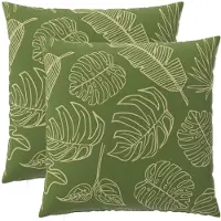 vidaXL Kussensloop 2 st HEERLEN Blad Design 60 x 60 cm Polyester