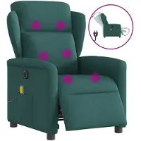 vidaXL Massagestoel elektrisch verstelbaar stof donkergroen