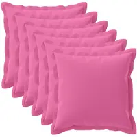 vidaXL Kussensloop 6 st HOUTEN Roze 55 x 55 cm Polyester