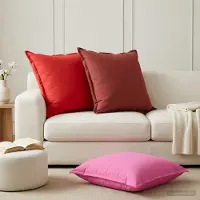 vidaXL Kussensloop 6 st HOUTEN Wijnrood 70 x 70 cm Polyester