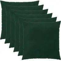 vidaXL Kussensloop 6 pcs HEERLEN Donkergroen 60 x 60 cm Fluweel