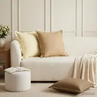 vidaXL Kussensloop 6 st HOUTEN Taupe 50 x 50 cm Polyester