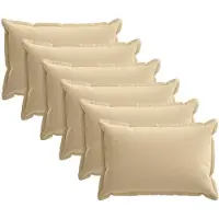 vidaXL Kussensloop 6 st HOUTEN Beige 50 x 75 cm Polyester