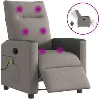 vidaXL Massagestoel elektrisch verstelbaar stof taupe