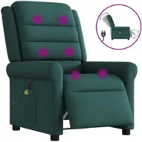 vidaXL Massagestoel elektrisch verstelbaar stof donkergroen