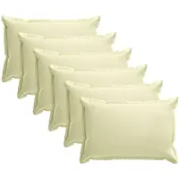 vidaXL Kussensloop 6 st HOUTEN Crèmekleurig 50 x 75 cm Polyester