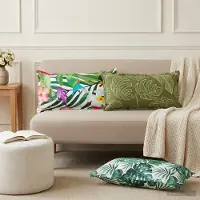vidaXL Kussensloop 6 st HOUTEN Blad Design 40 x 80 cm Polyester