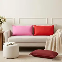 vidaXL Kussensloop 6 st HOUTEN Wijnrood 40 x 80 cm Polyester