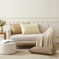 vidaXL Kussensloop 6 st HOUTEN Crèmekleurig 40 x 70 cm Polyester