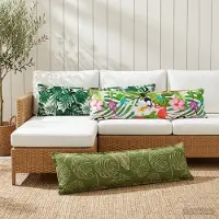 vidaXL Kussensloop 2 st HOUTEN Blad Design 40 x 145 cm Polyester