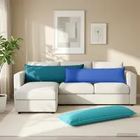 vidaXL Kussensloop HOUTEN Turquoise 40 x 145 cm Polyester