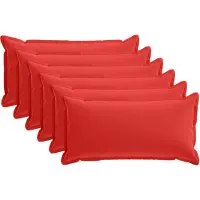 vidaXL Kussensloop 6 st HOUTEN Rood 40 x 80 cm Polyester