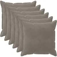 vidaXL Kussensloop 6 pcs HOUTEN Lichtgrijs 60 x 60 cm Fluweel