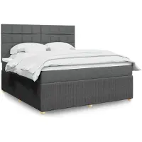 vidaXL Boxspring met matras stof donkergrijs 180x200 cm