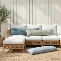 vidaXL Kussensloop HEERLEN Lichtblauw 40 x 145 cm Chenille Stof