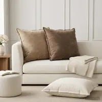 vidaXL Kussensloop 2 st HOUTEN Bruin 80 x 80 cm Chenille Stof
