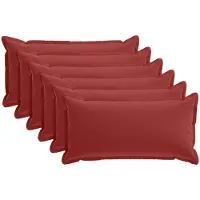vidaXL Kussensloop 6 st HOUTEN Wijnrood 40 x 70 cm Polyester