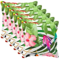 vidaXL Kussensloop 6 st HOUTEN Zwart 80 x 80 cm Polyester