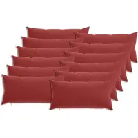 vidaXL Kussensloop 12 st HEERLEN Wijnrood 40 x 80 cm Polyester
