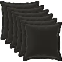 vidaXL Kussensloop 6 st HOUTEN Zwart 70 x 70 cm Polyester