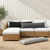vidaXL Kussensloop 2 pcs HEERLEN Grijs 40 x 145 cm Polyester