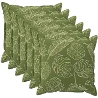 vidaXL Kussensloop 6 st HOUTEN Blad Design 50 x 50 cm Polyester