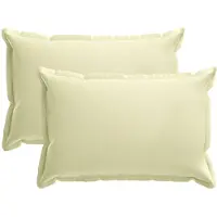 vidaXL Kussensloop 2 st HOUTEN Crèmekleurig 30 x 50 cm Polyester