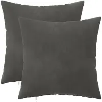 vidaXL Kussensloop 2 pcs HEERLEN Donkergrijs 45 x 45 cm Fluweel