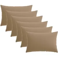 vidaXL Kussensloop 6 st HEERLEN Taupe 30 x 50 cm Polyester