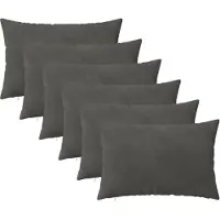 vidaXL Kussensloop 6 pcs HEERLEN Donkergrijs 50 x 70 cm Fluweel
