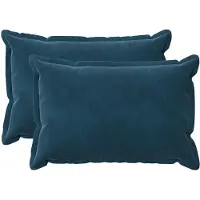 vidaXL Kussensloop 2 pcs HOUTEN Blauw 30 x 50 cm Fluweel