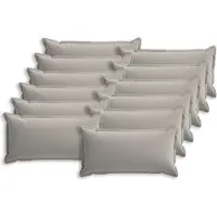 vidaXL Kussensloop 12 st HOUTEN Grijs 40 x 80 cm Polyester