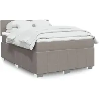 vidaXL Boxspringbed met matras, taupekleurig, 140x190 cm, met stoffen bekleding