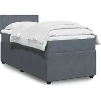 vidaXL Boxspring met matras fluweel donkergrijs 90x200 cm