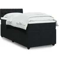 vidaXL Boxspring met matras fluweel zwart 90x200 cm