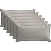 vidaXL Kussensloop 6 st HOUTEN Grijs 40 x 80 cm Polyester