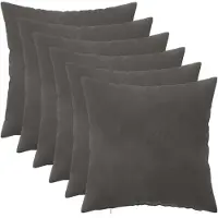 vidaXL Kussensloop 6 pcs HEERLEN Donkergrijs 35 x 35 cm Fluweel