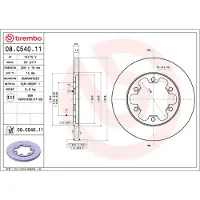Brembo Remschijf 08C54011 achter, volledig, 1 Stuk