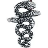 EtNox Ring - Große Schlange - voor Vrouwen - zilverkleurig | Maat 54