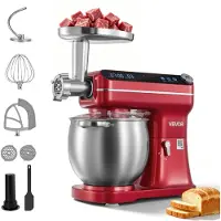 Vevor Multifunctionele keukenmachine met kantelbare kop 7 liter 2-in-1 1000 W rood