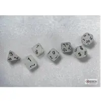 Chessex Frosted Clear/Black Polydice (7)