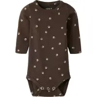 Name it Rompertje/body 'NBMLaris' lichtbeige / donkerbruin