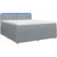 vidaXL Boxspringbed met matras, lichtgrijs, 180 x 200 cm, gestoffeerd