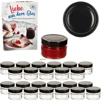 MamboCat 24-delige set jamfles / hoge randfles 106 ml Deep TO 70 (DTO) zwarte deksel inclusief receptenboekje