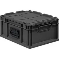 Schäfer Shop Eurokoffer Portable-serie Economy, gesloten, met deksel, kunststof, B 400 x D 300 x H 185 mm, 16 l, antraciet