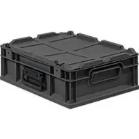 Schäfer Shop Eurokoffer Portable-serie Economy, gesloten, met deksel, kunststof, B 400 x D 300 x H 135 mm, 11 l, antraciet